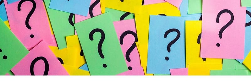 image of post it notes with question marks on it