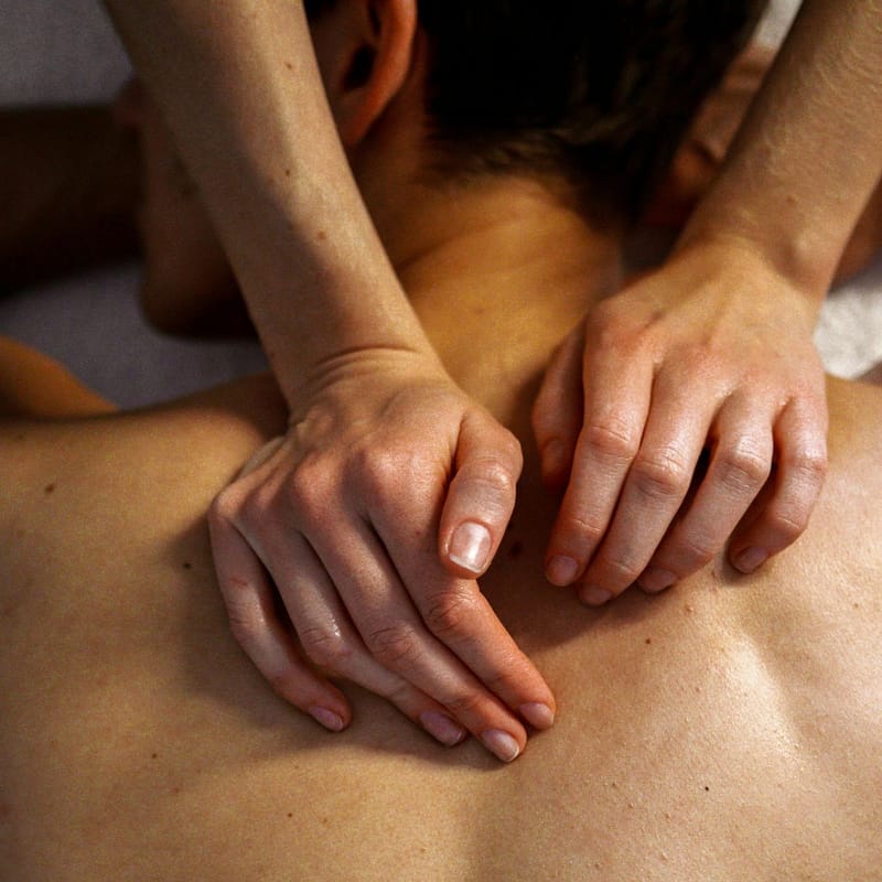 man getting a massage at a massage office
